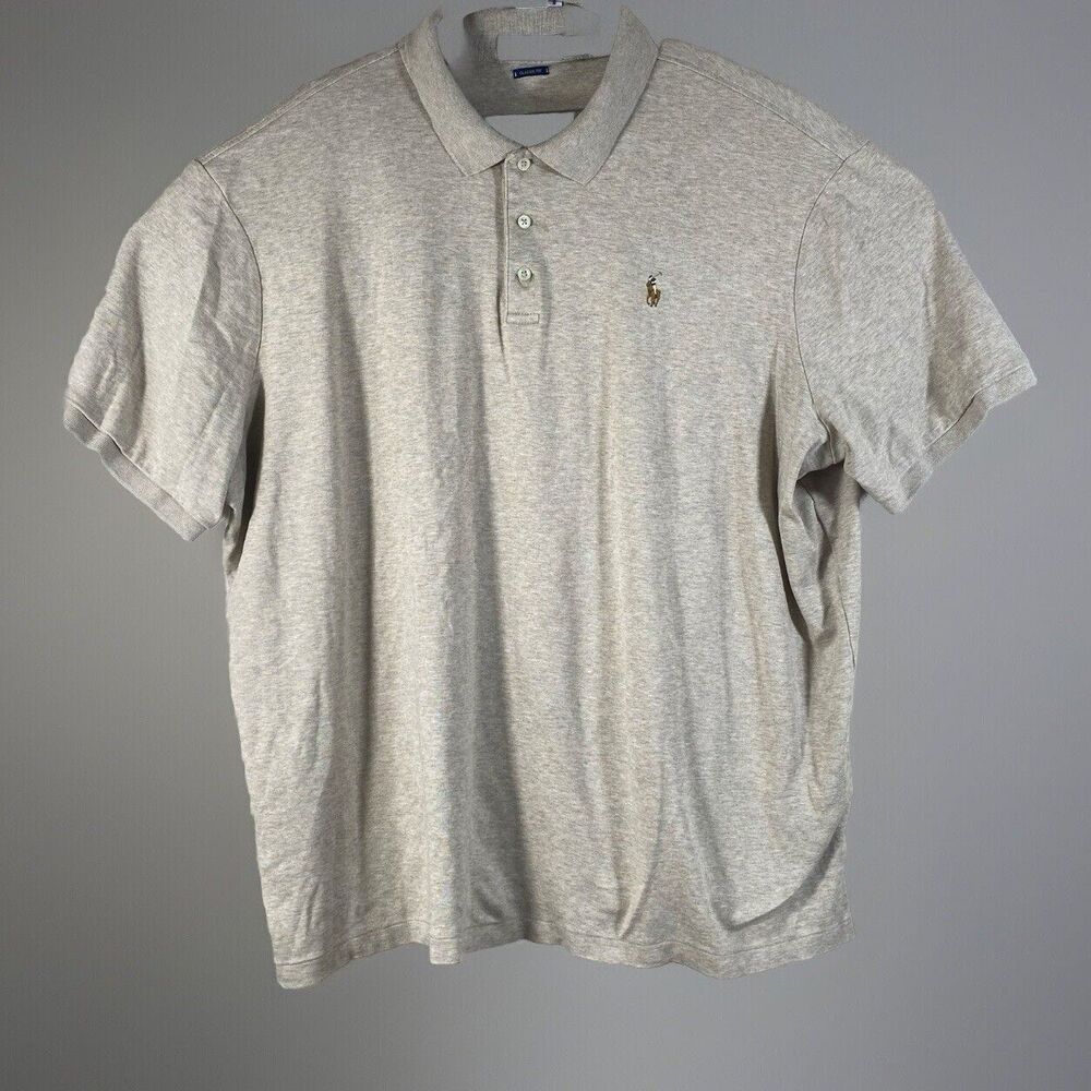 Polo Ralph Lauren Shirt Mens 2XL Golf Polo Classic Fit Brown Tan Casual Pony